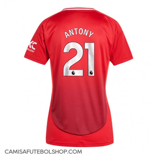 Camisa de time de futebol Manchester United Antony #21 Replicas 1º Equipamento Feminina 2024-25 Manga Curta